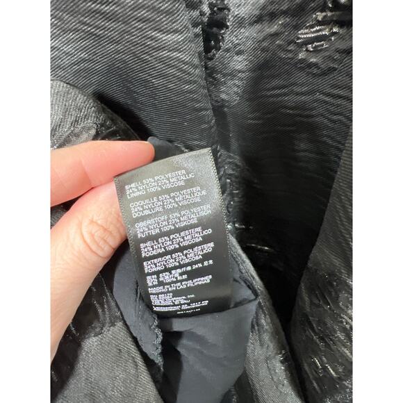 Anthropologie Maeve Jacquard Mini Black Floral Dress Women's 10 Babydoll Fairy - Picture 8 of 10